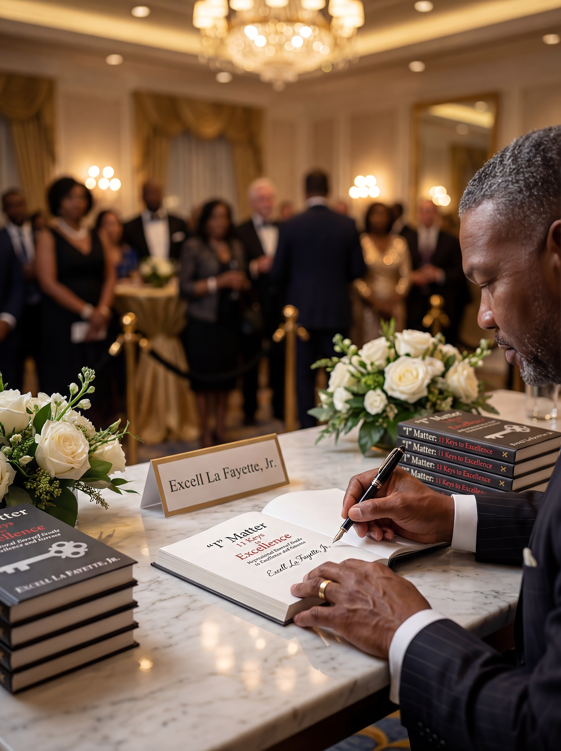 Excell La Fayette Jr. signing books